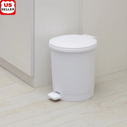 Round Plastic Step Trash Can - DailyBasicNeeds.com