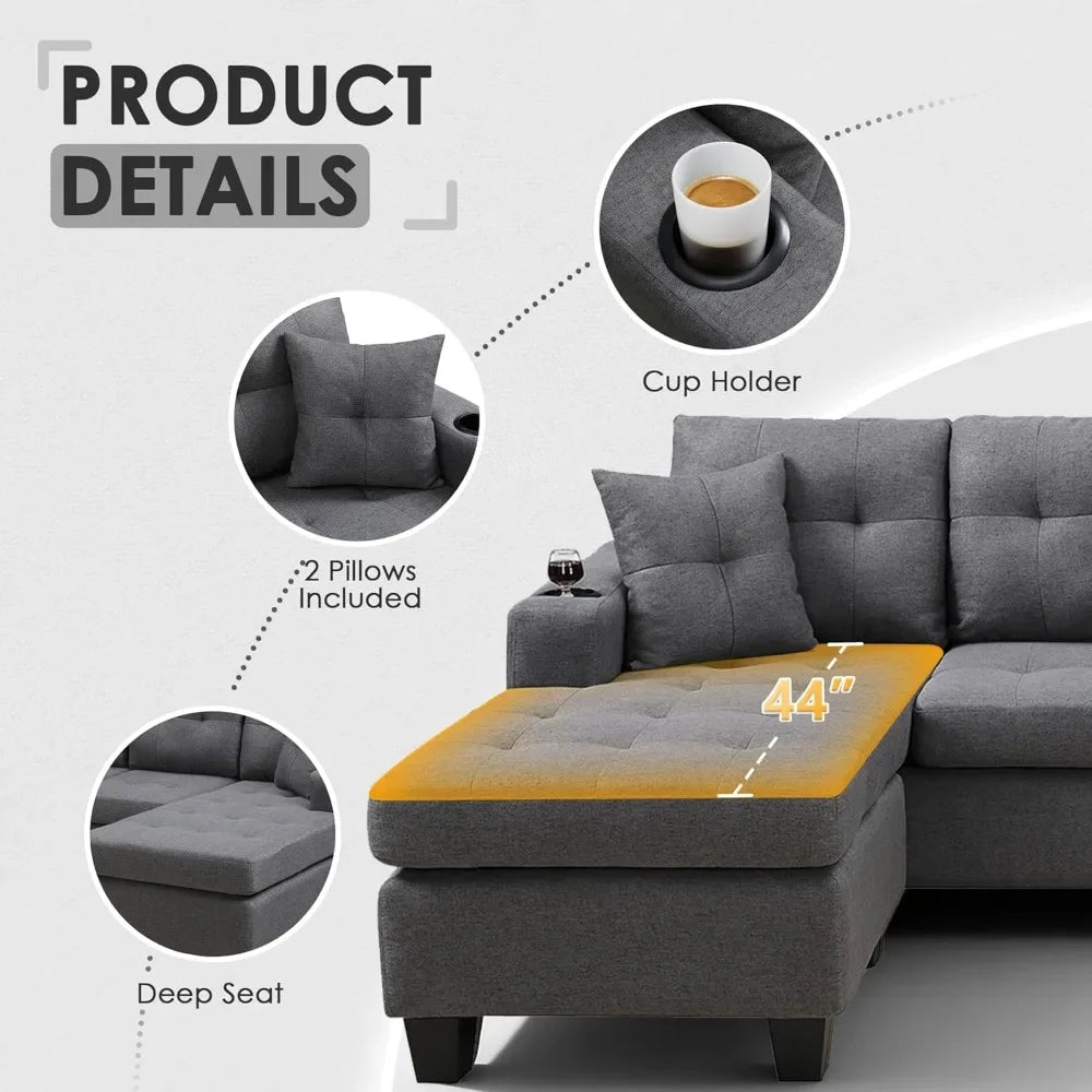 Sectional Sofa Couch - DailyBasicNeeds.com