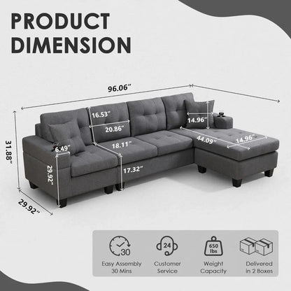 Sectional Sofa Couch - DailyBasicNeeds.com