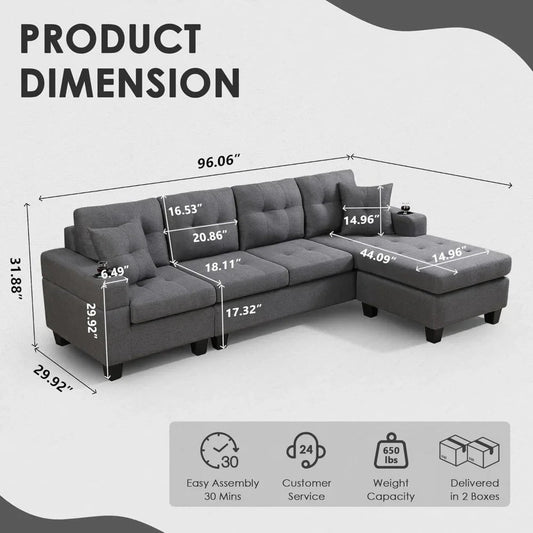 Sectional Sofa Couch - DailyBasicNeeds.com