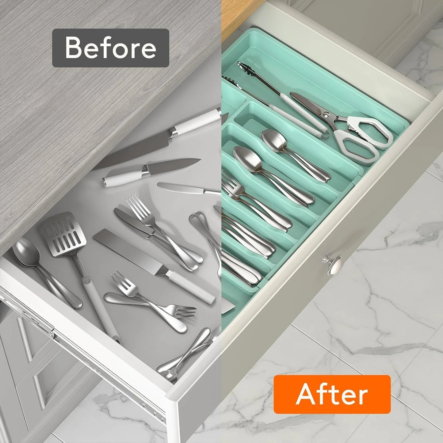 Silverware Drawer Organizer - DailyBasicNeeds.com