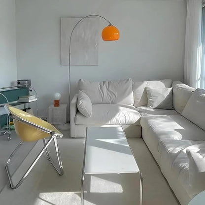 Simple Floor Lamp with Orange Acrylic Shade - DailyBasicNeeds.com