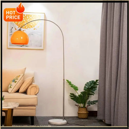 Simple Floor Lamp with Orange Acrylic Shade - DailyBasicNeeds.com