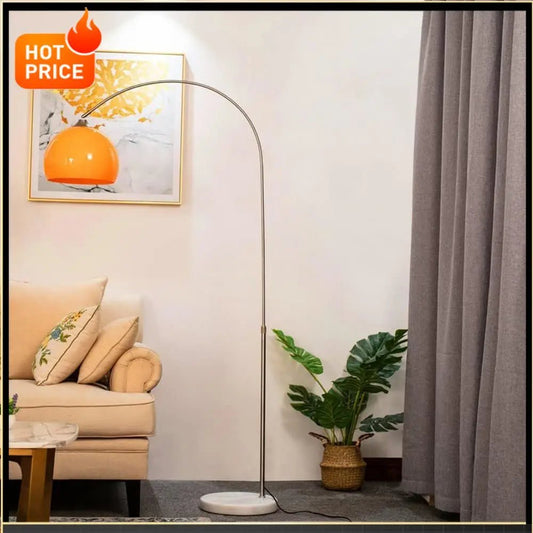 Simple Floor Lamp with Orange Acrylic Shade - DailyBasicNeeds.com