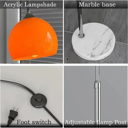 Simple Floor Lamp with Orange Acrylic Shade - DailyBasicNeeds.com