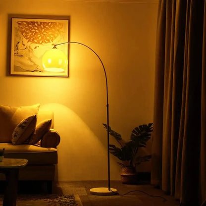Simple Floor Lamp with Orange Acrylic Shade - DailyBasicNeeds.com