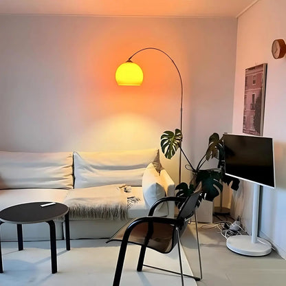 Simple Floor Lamp with Orange Acrylic Shade - DailyBasicNeeds.com