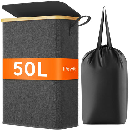 Slim Laundry Hamper with Lid - DailyBasicNeeds.com
