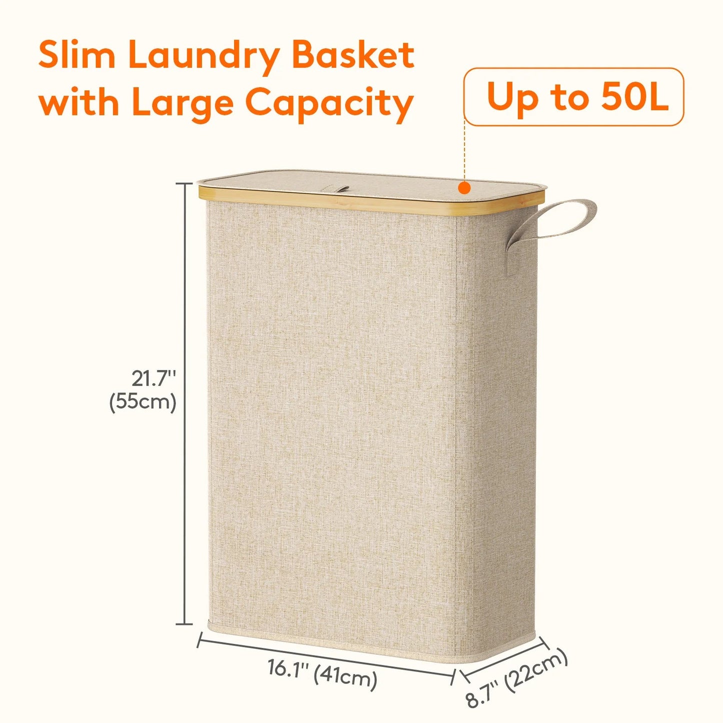 Slim Laundry Hamper with Lid - DailyBasicNeeds.com