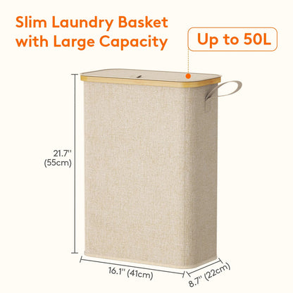 Slim Laundry Hamper with Lid - DailyBasicNeeds.com