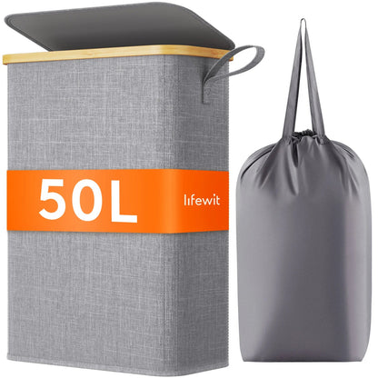Slim Laundry Hamper with Lid - DailyBasicNeeds.com