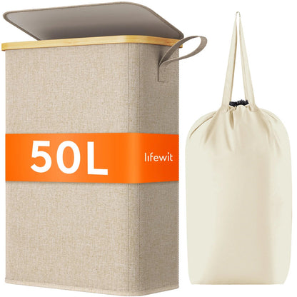 Slim Laundry Hamper with Lid - DailyBasicNeeds.com