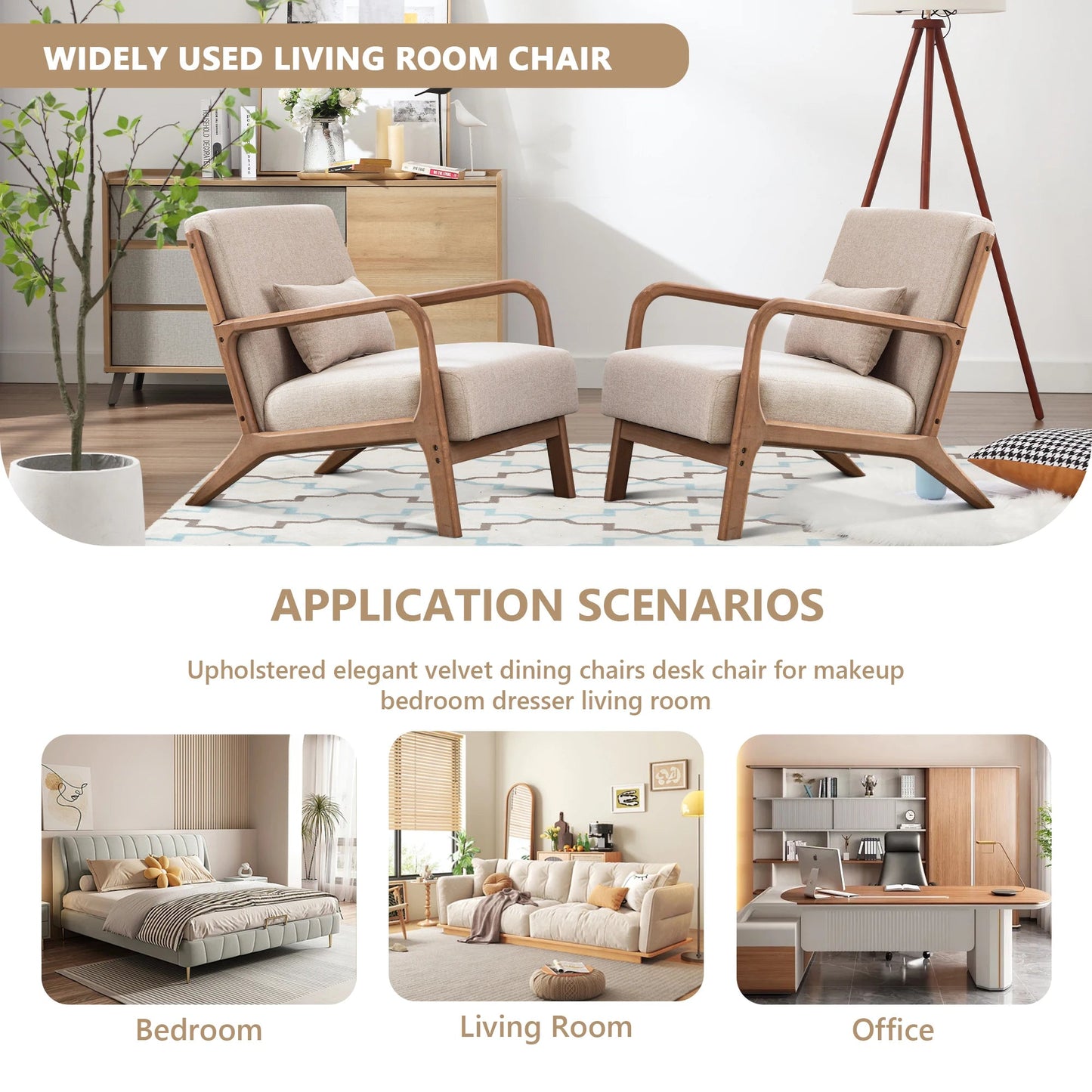 Solid Wood Living Room Chair - DailyBasicNeeds.com