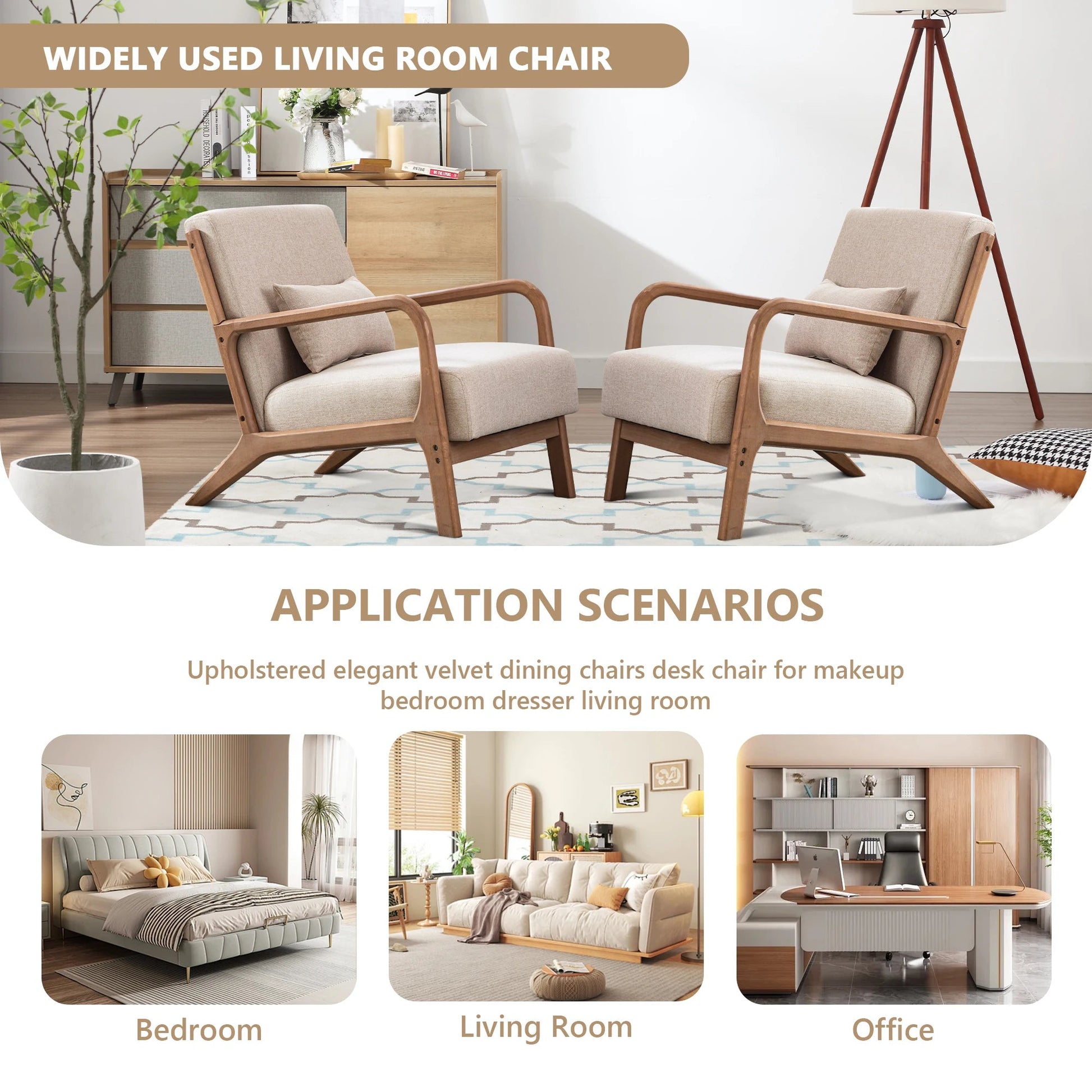 Solid Wood Living Room Chair - DailyBasicNeeds.com
