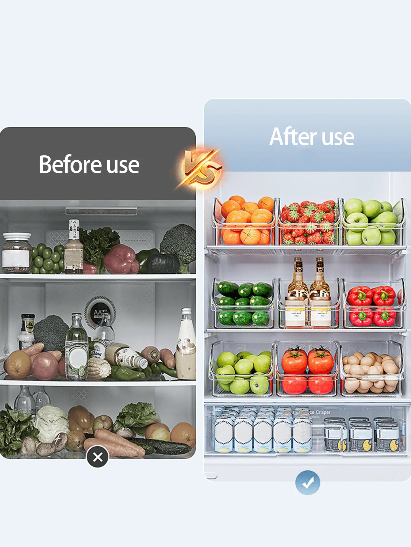 Stackable Refrigerator Storage Bin - DailyBasicNeeds.com