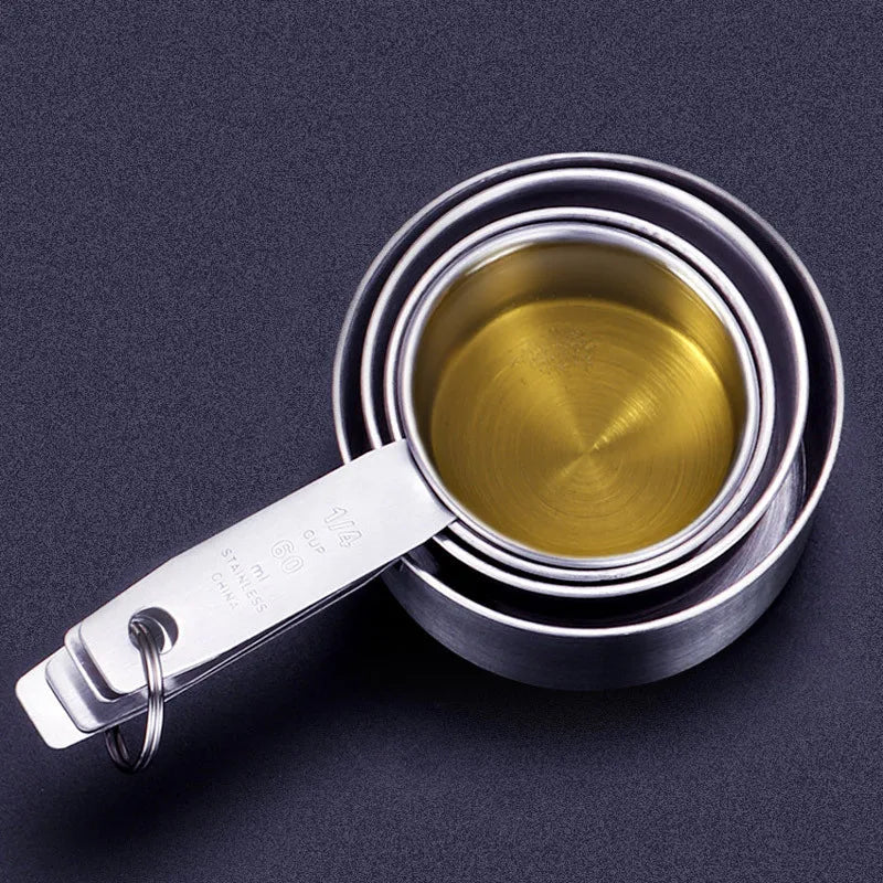 Stainless Steel Measuring Cups and Spoons Set - DailyBasicNeeds.com