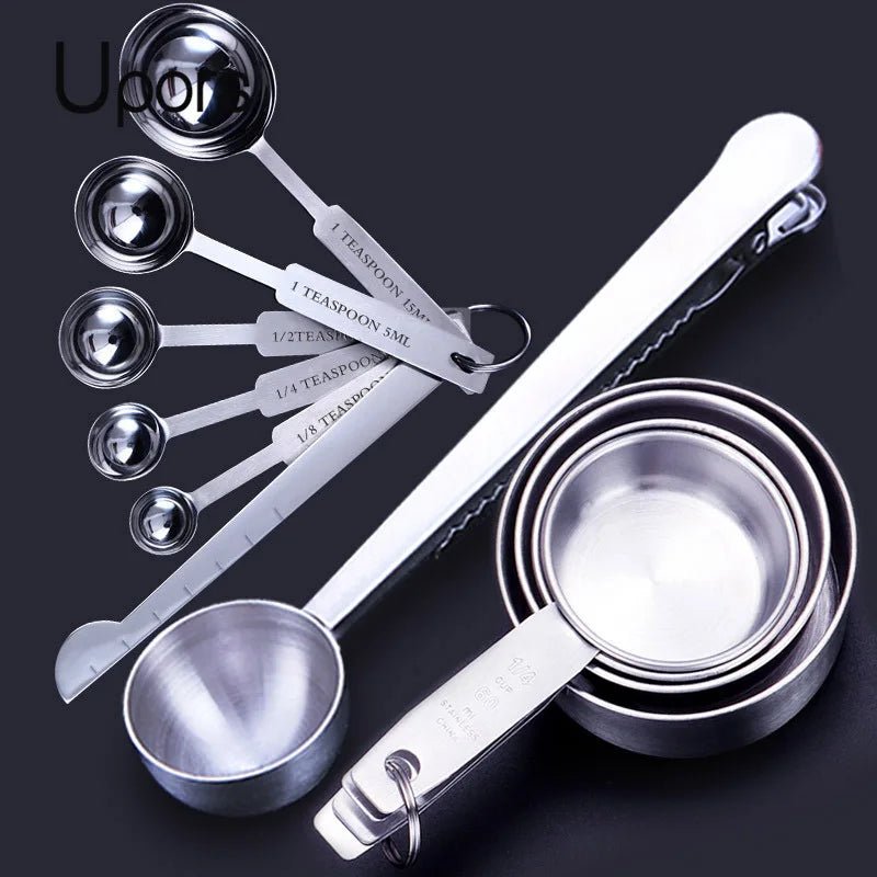 Stainless Steel Measuring Cups and Spoons Set - DailyBasicNeeds.com