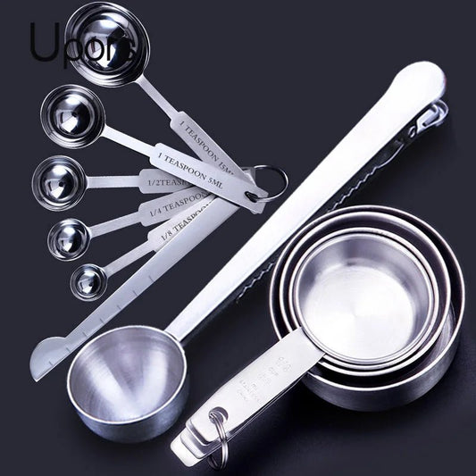 Stainless Steel Measuring Cups and Spoons Set - DailyBasicNeeds.com
