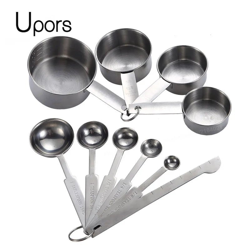 Stainless Steel Measuring Cups and Spoons Set - DailyBasicNeeds.com