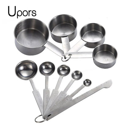 Stainless Steel Measuring Cups and Spoons Set - DailyBasicNeeds.com