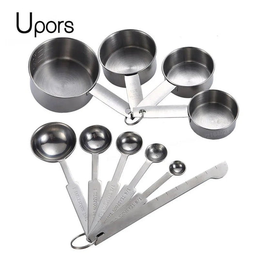 Stainless Steel Measuring Cups and Spoons Set - DailyBasicNeeds.com