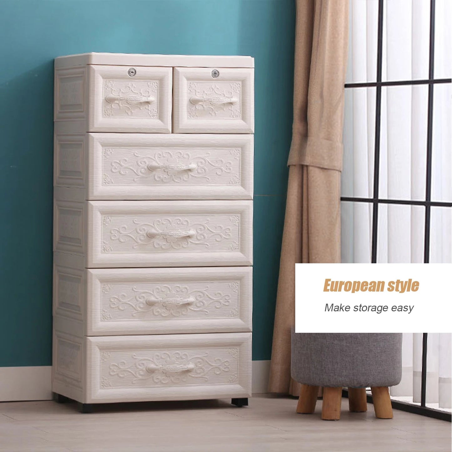 Storage Cabinet with Drawers - DailyBasicNeeds.com