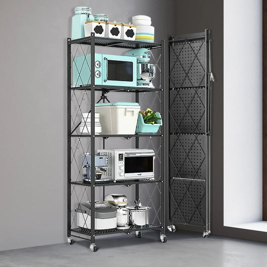 Storage Shelving 5 - Tier With Wheels - DailyBasicNeeds.com