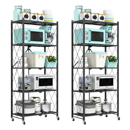 Storage Shelving 5 - Tier With Wheels - DailyBasicNeeds.com