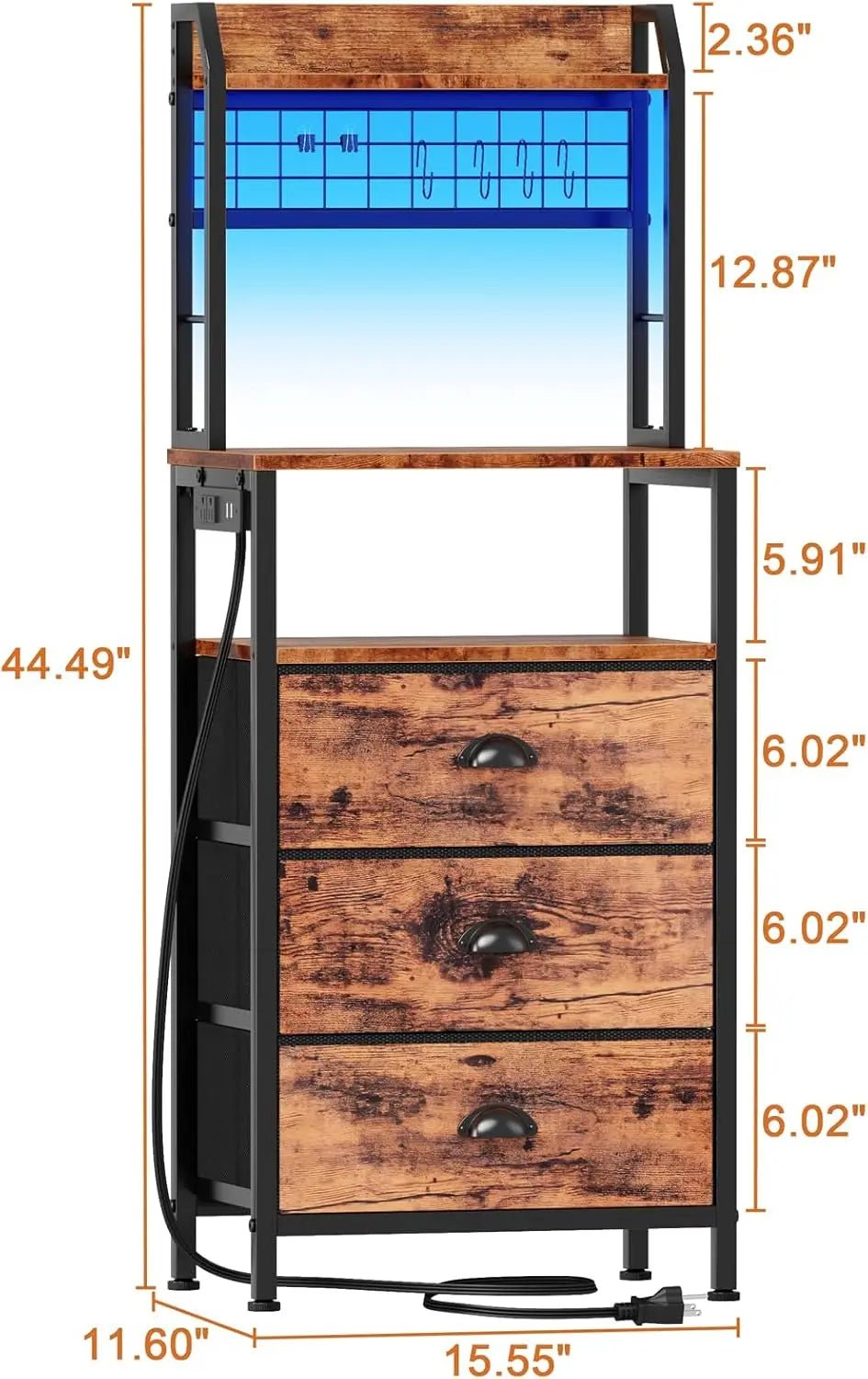 Tall Nightstand with Charging Station - DailyBasicNeeds.com