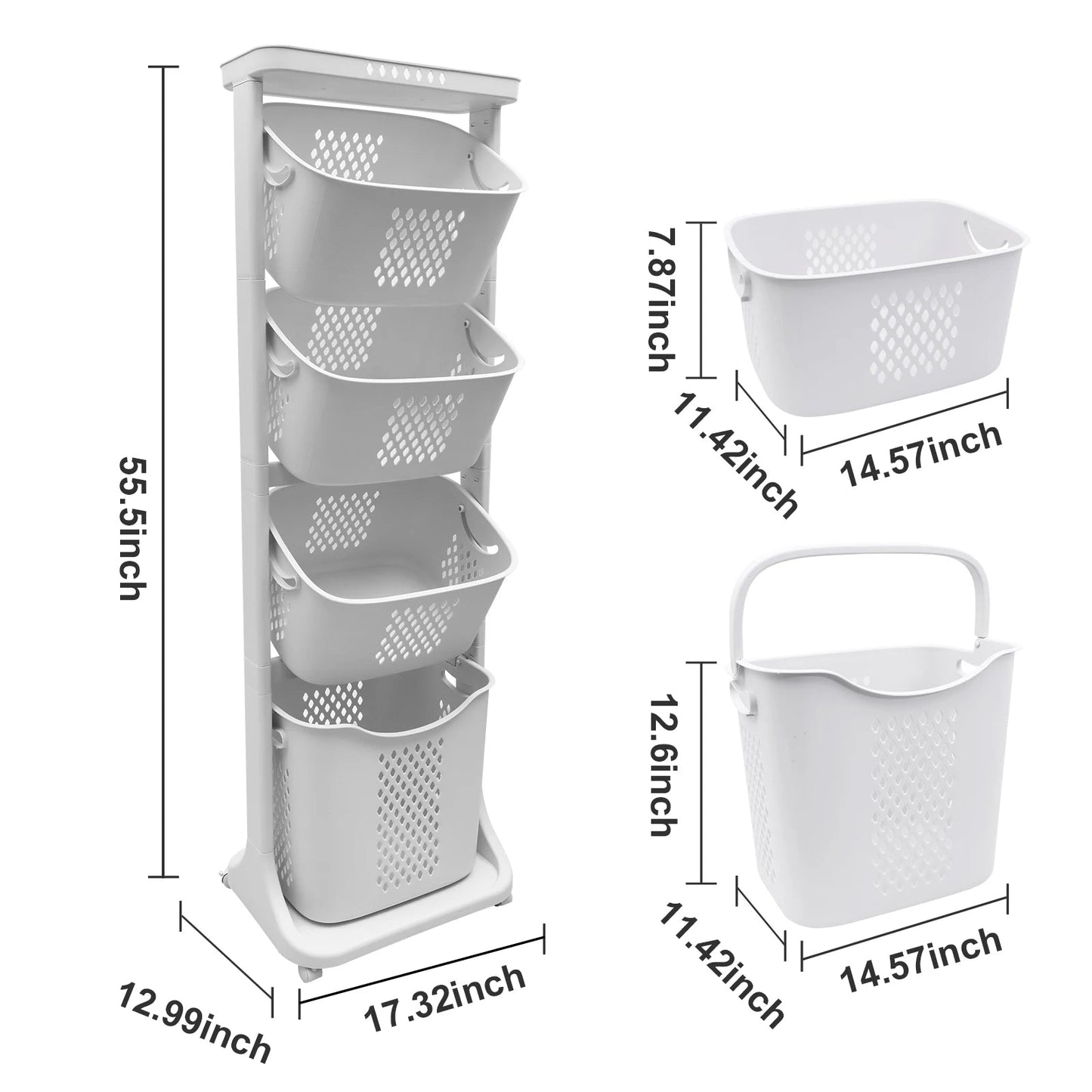 Tiered Laundry Cart - DailyBasicNeeds.com