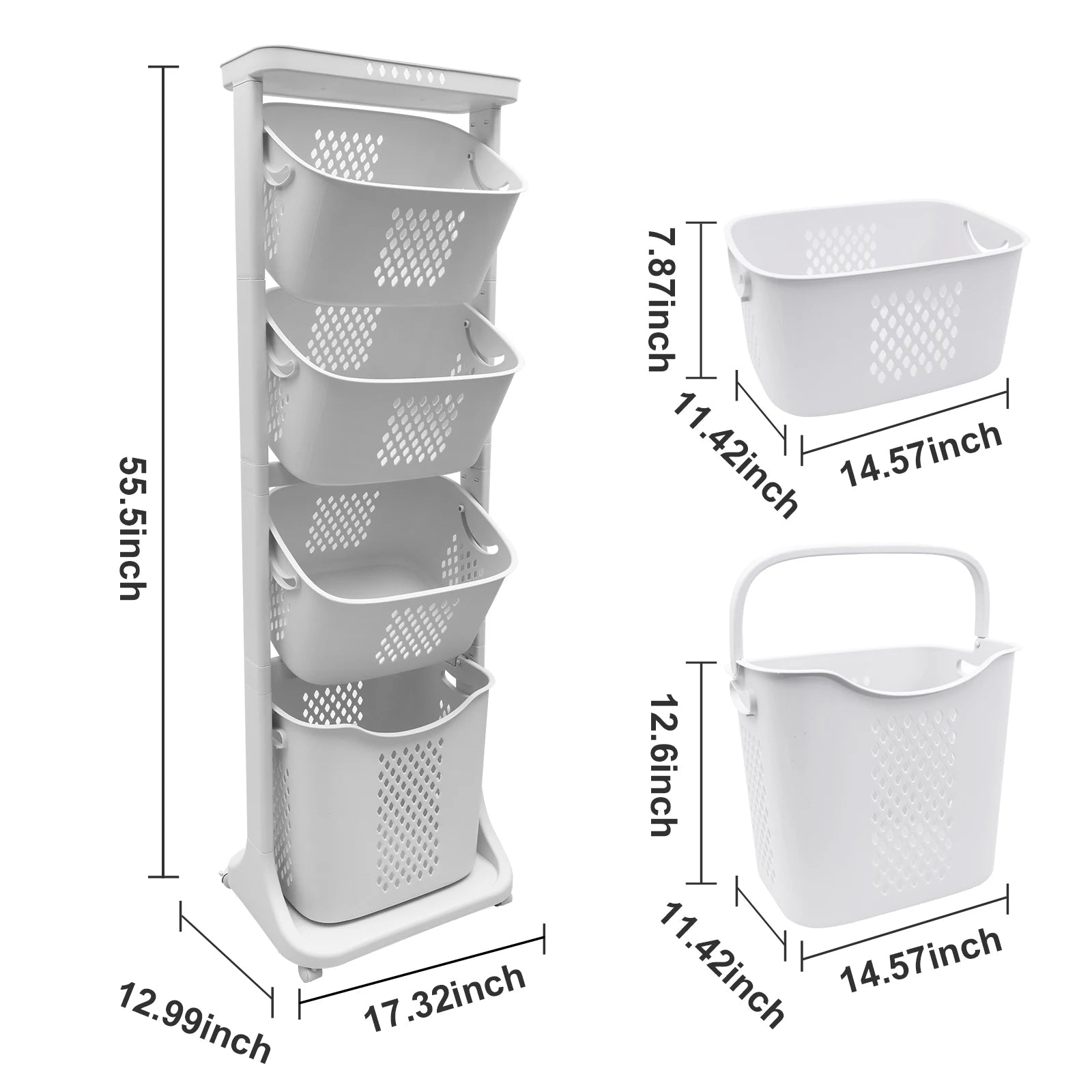 Tiered Laundry Cart - DailyBasicNeeds.com