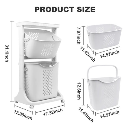 Tiered Laundry Cart - DailyBasicNeeds.com