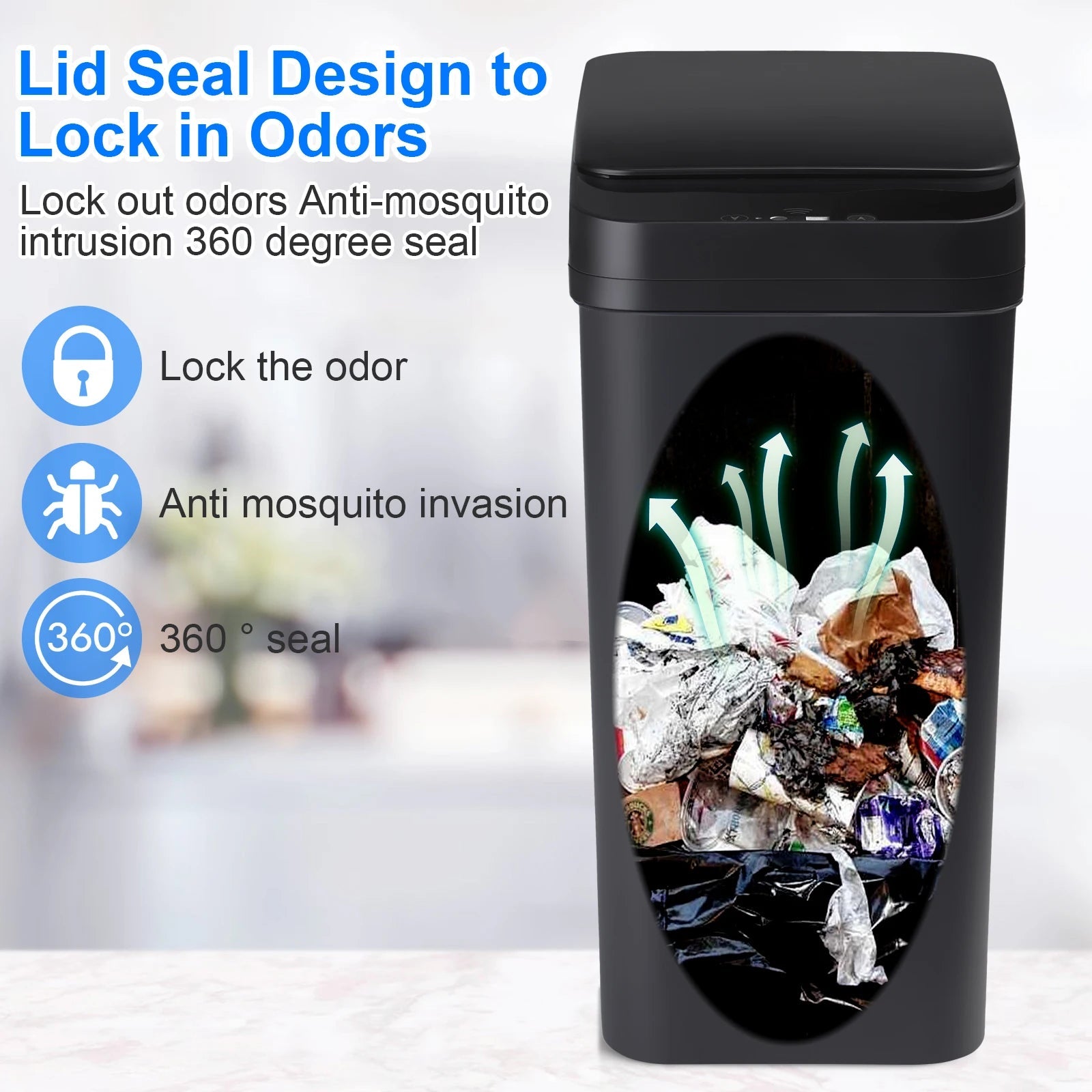 Touchless Slim Trash Cans - DailyBasicNeeds.com
