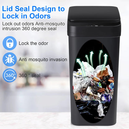 Touchless Slim Trash Cans - DailyBasicNeeds.com