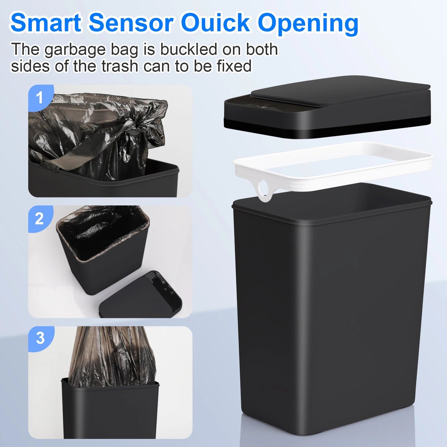 Touchless Slim Trash Cans - DailyBasicNeeds.com