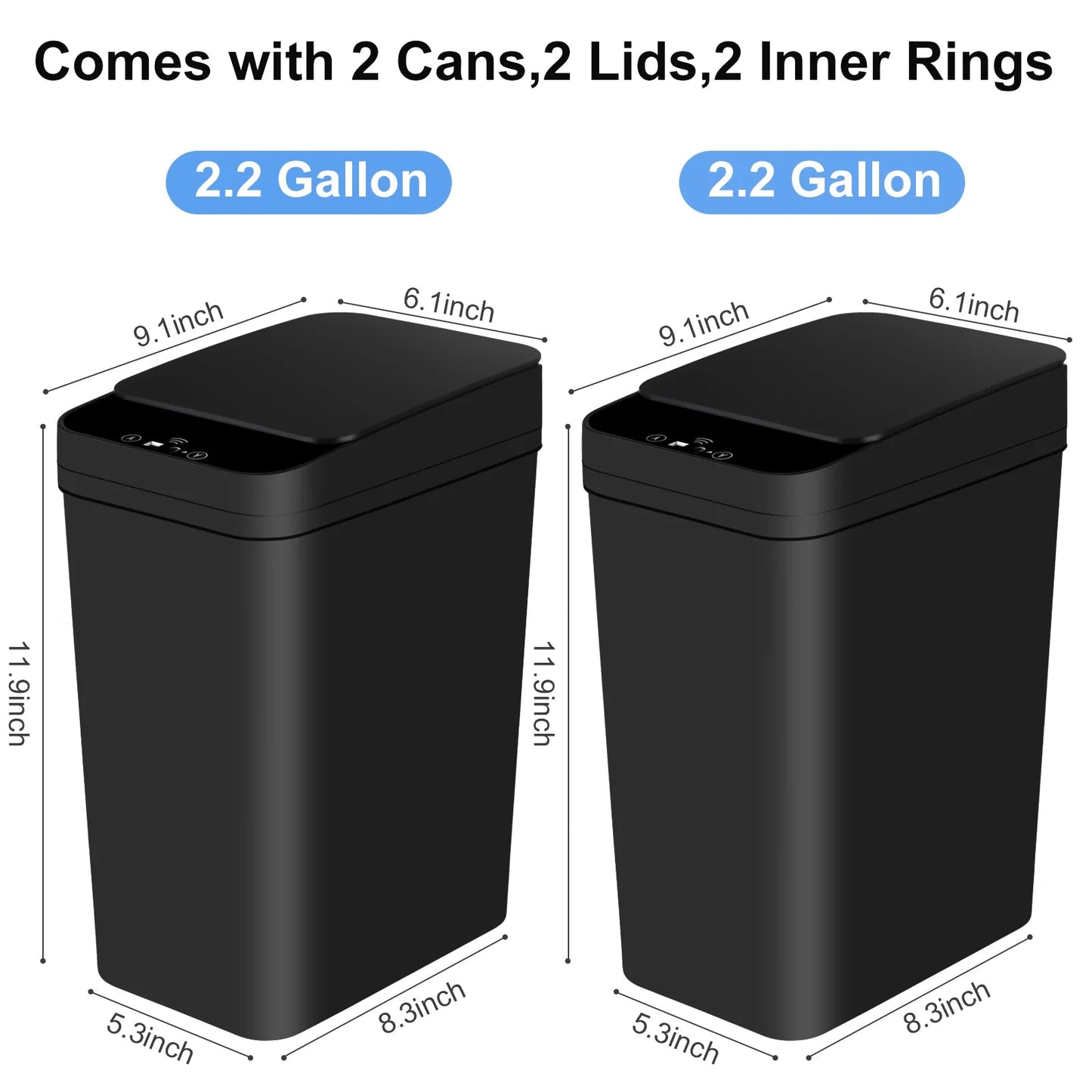 Touchless Slim Trash Cans - DailyBasicNeeds.com