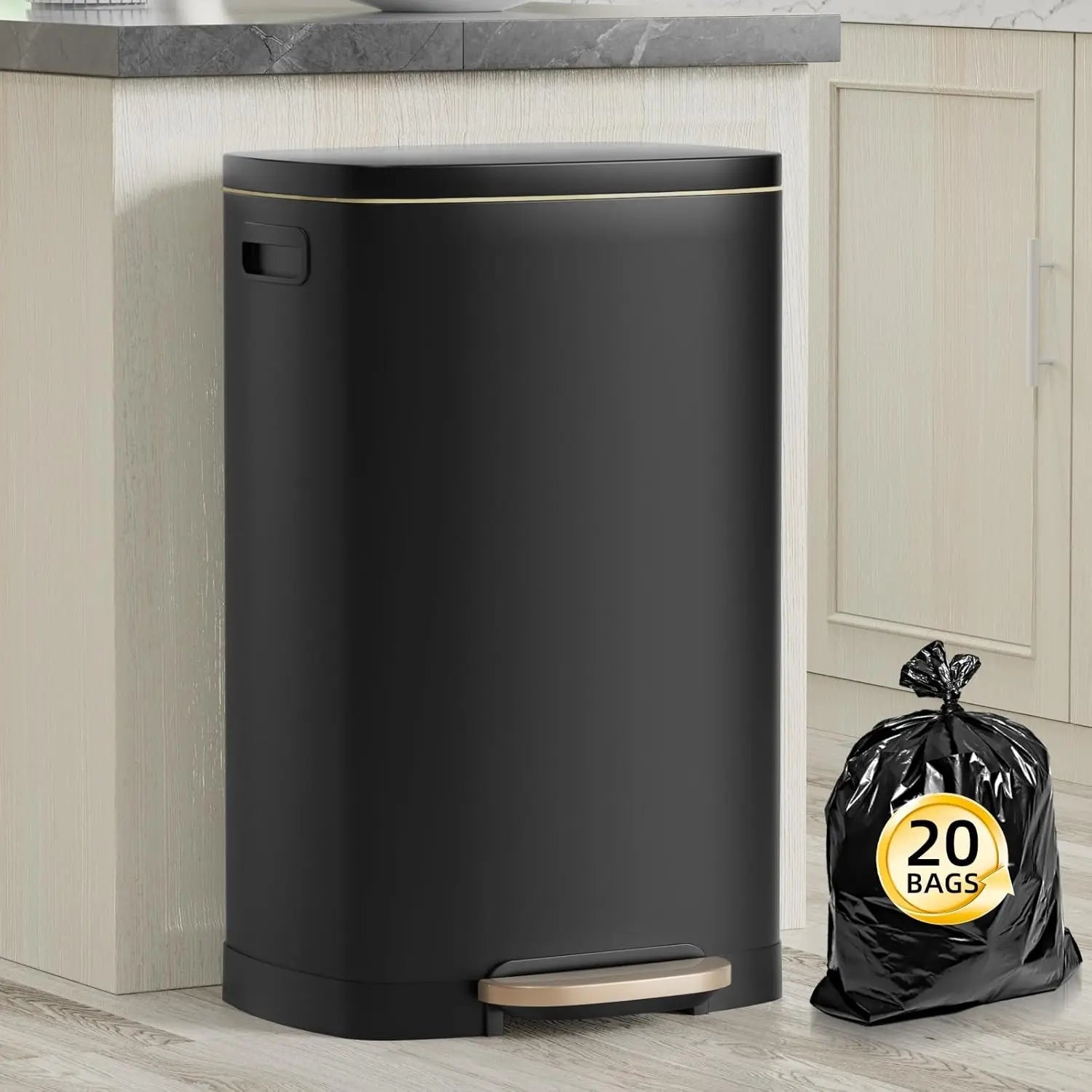 Trash Can with Removable Inner Bucket - DailyBasicNeeds.com