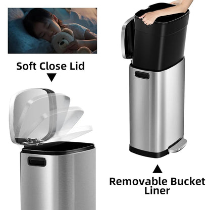 Trash Can with Removable Inner Bucket - DailyBasicNeeds.com
