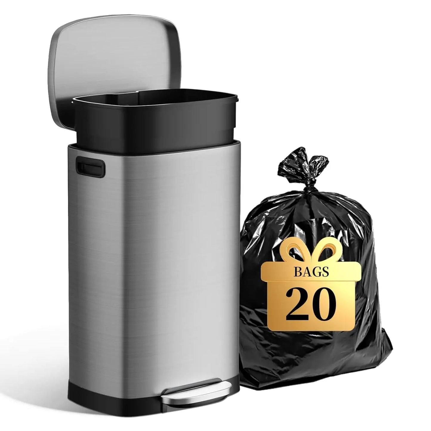 Trash Can with Removable Inner Bucket - DailyBasicNeeds.com