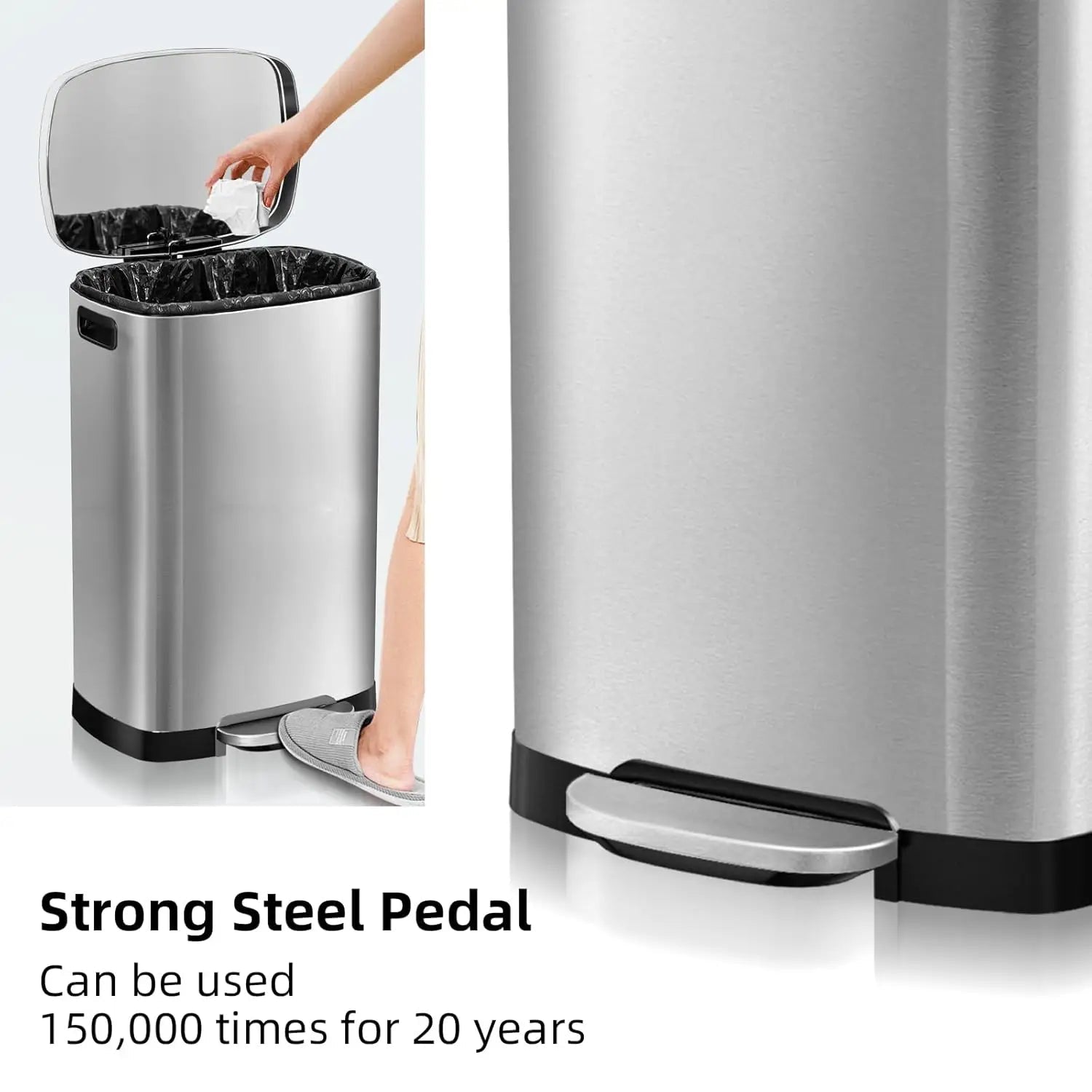 Trash Can with Removable Inner Bucket - DailyBasicNeeds.com