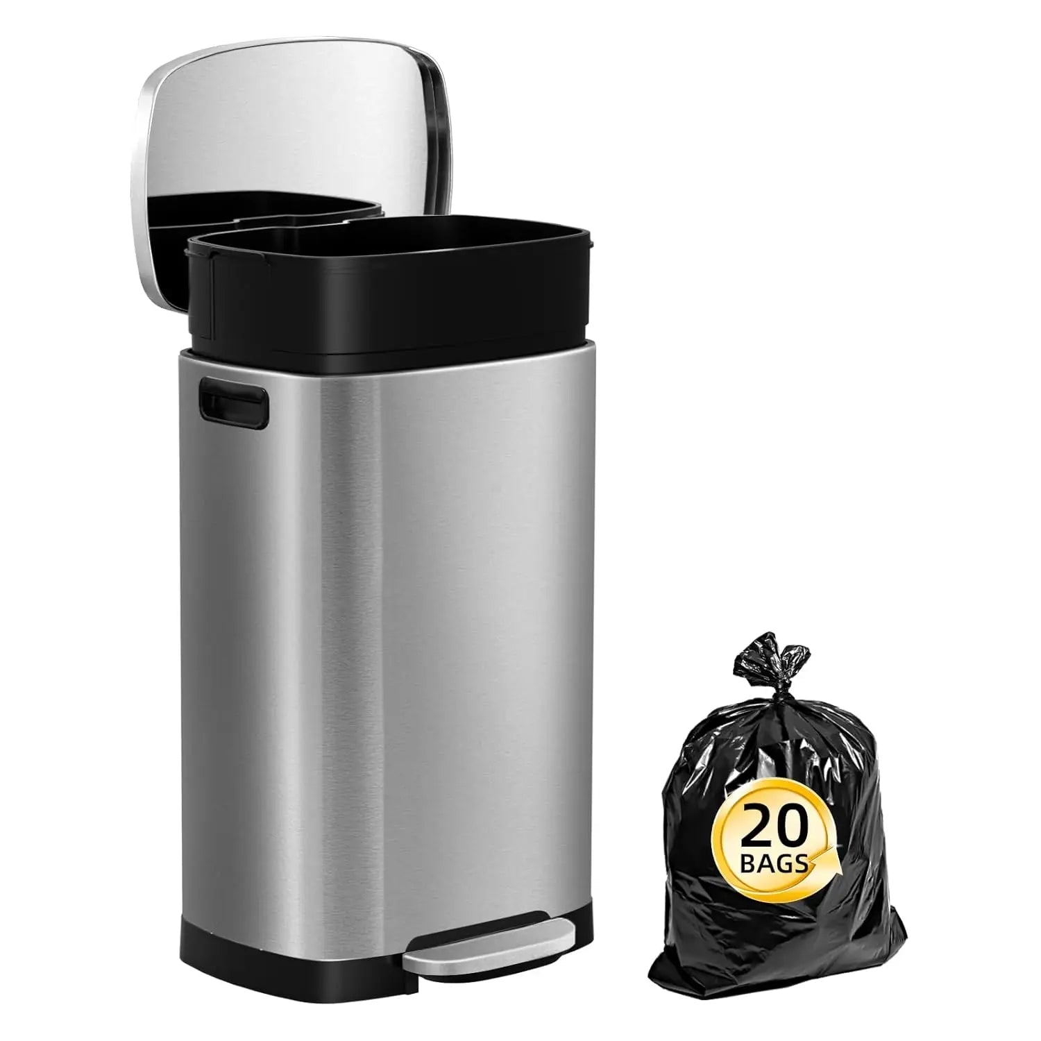 Trash Can with Removable Inner Bucket - DailyBasicNeeds.com
