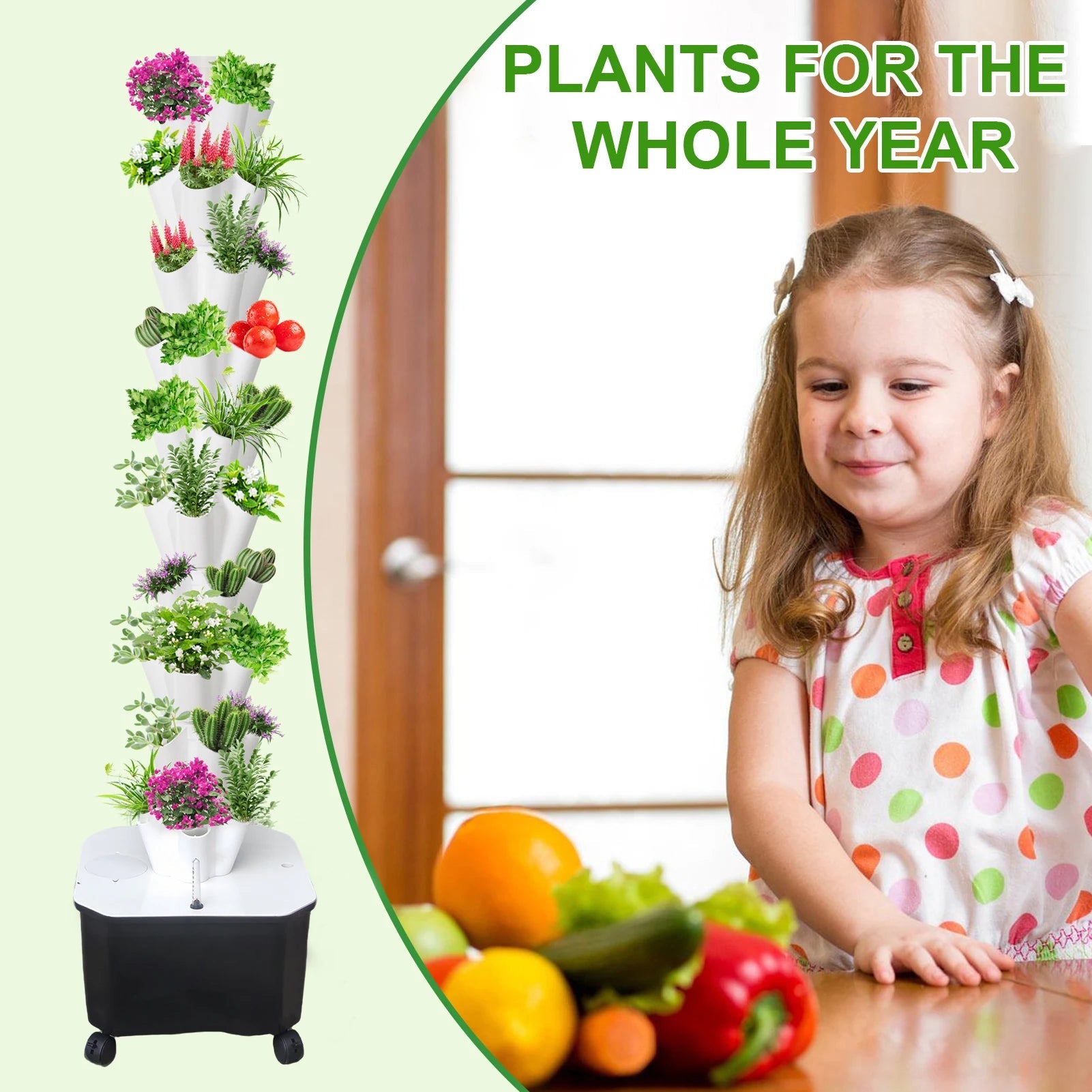 Vertical Hydroponic Garden System - DailyBasicNeeds.com