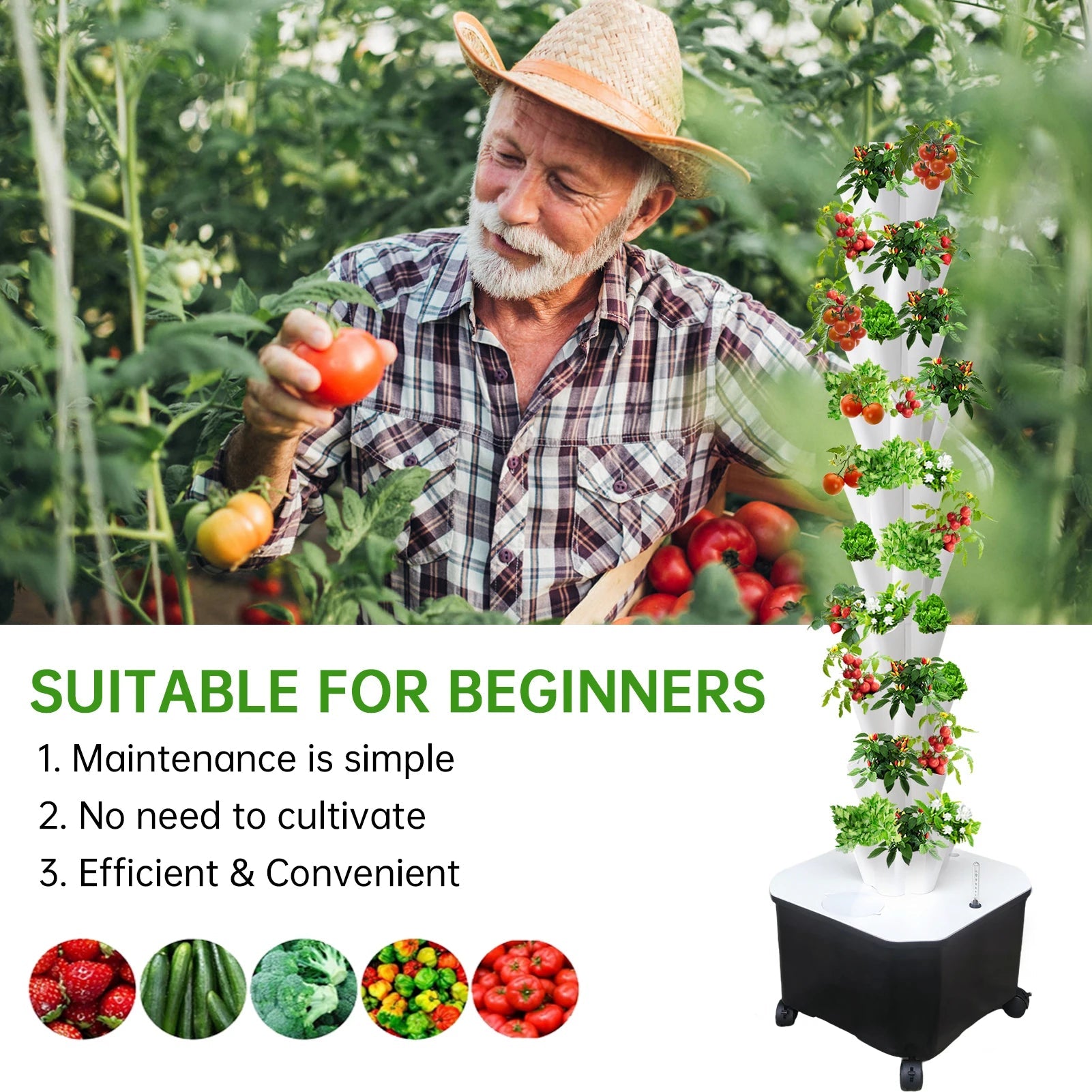 Vertical Hydroponic Garden System - DailyBasicNeeds.com