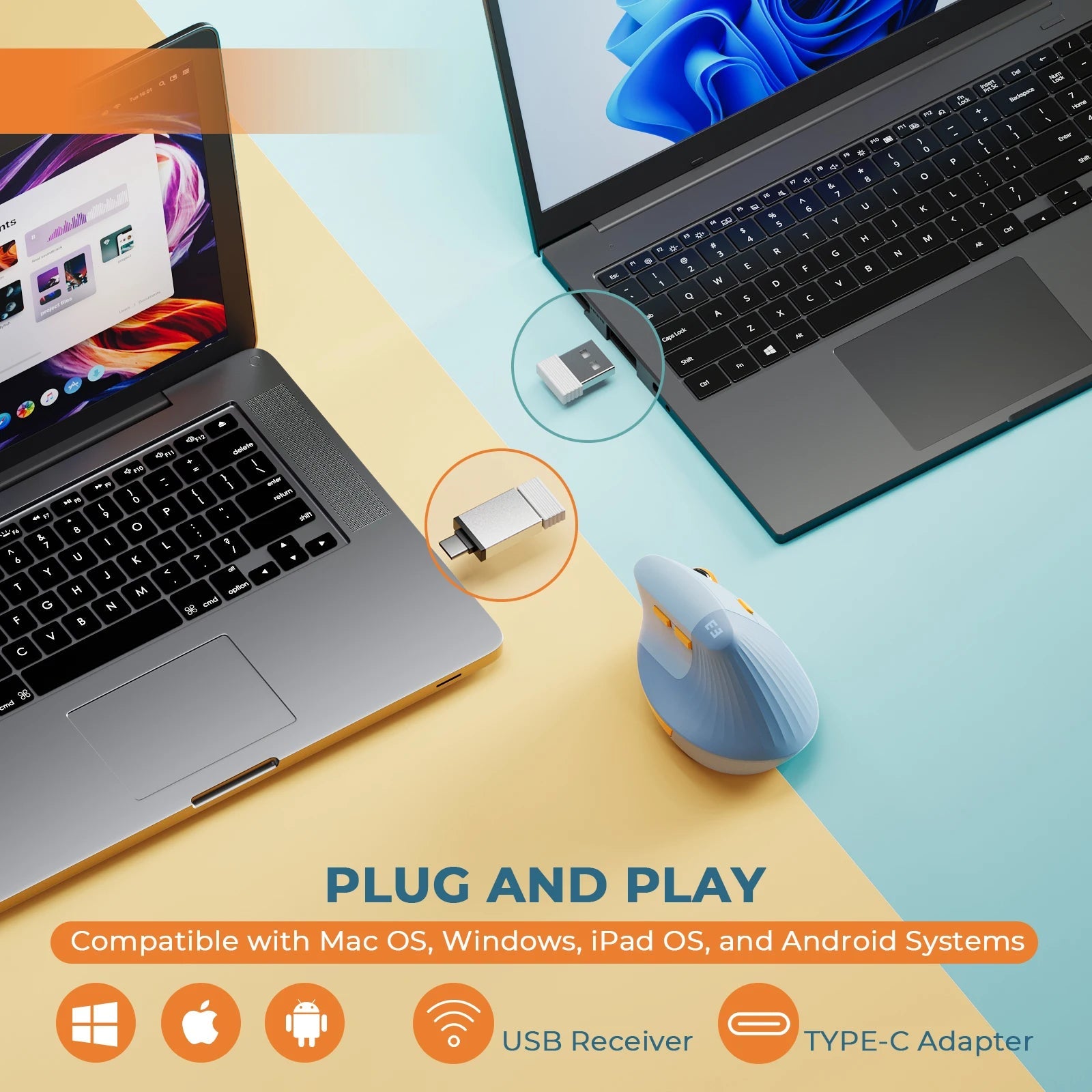 Vertical Wireless Ergonomic Mouse - DailyBasicNeeds.com