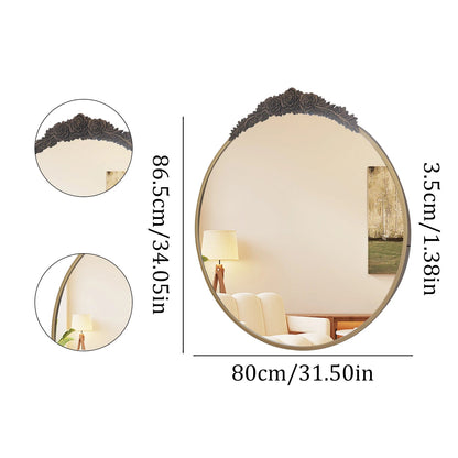 Vintage Baroque Brass Wall Mirror - DailyBasicNeeds.com