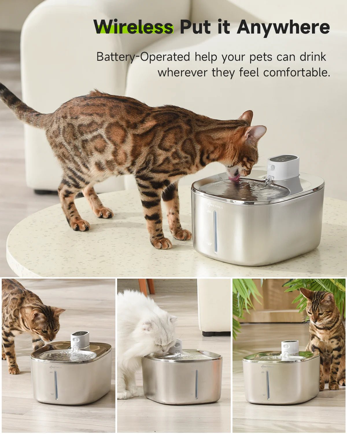 Wireless Cat Water Fountain - DailyBasicNeeds.com