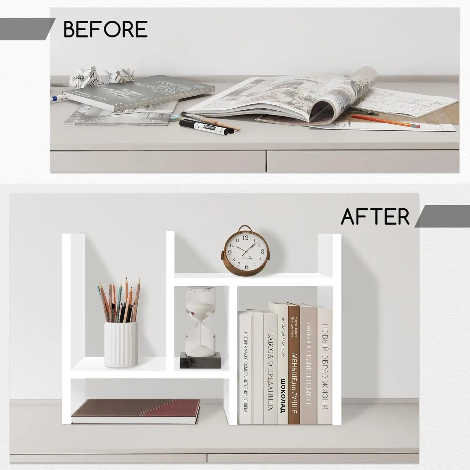Wood Desktop Organizer - DailyBasicNeeds.com