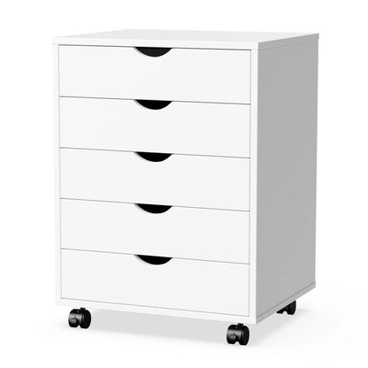Wood Nightstand Cabinet 5 Drawers - DailyBasicNeeds.com