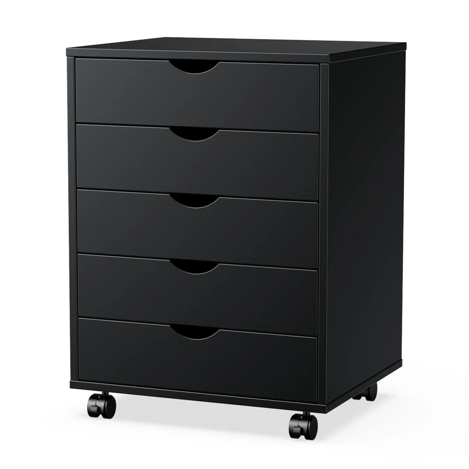 Wood Nightstand Cabinet 5 Drawers - DailyBasicNeeds.com