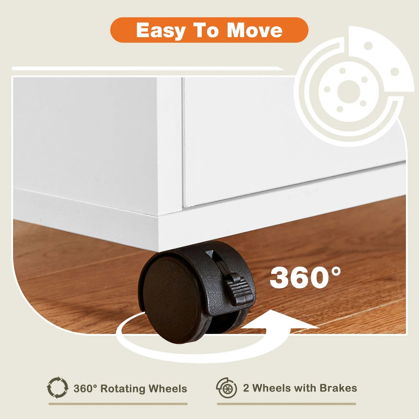 Wood Nightstand Cabinet 5 Drawers - DailyBasicNeeds.com